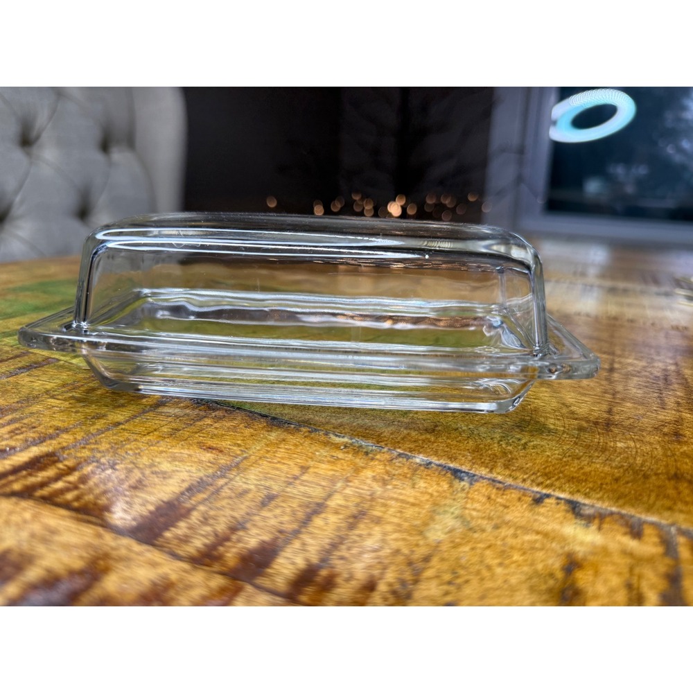 Pyrex Butter Dish Clear Excellent Vintage Glass 72-B Lid 72-C Base